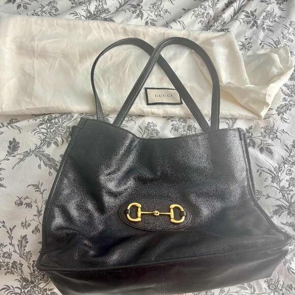 Gucci Horse Bit Large Shoulder bag Black Leather - Picture 1 of 6